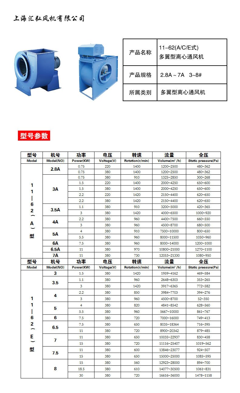 11-62多翼型（xíng）離心通風機